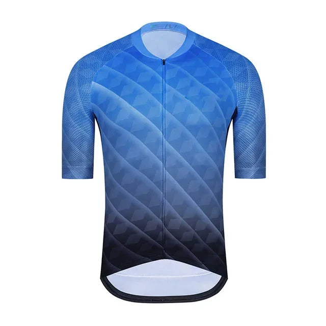Custom Short Sleeve Full Zip Cycling Jersey, Breathable Bicycle Top with 3 Rear Pockets