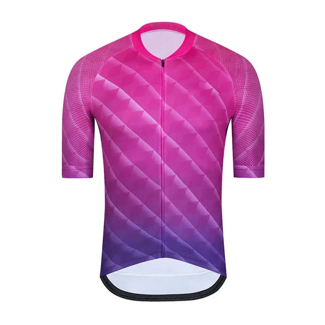 Custom Short Sleeve Full Zip Cycling Jersey, Breathable Bicycle Top with 3 Rear Pockets